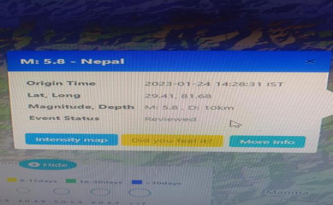 उत्तराखंड में भूकंप के तीव्र झटके