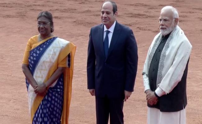 राष्ट्रपति भवन में मिस्र के राष्ट्रपति अब्देल फतह अल-सिसी का स्वागत