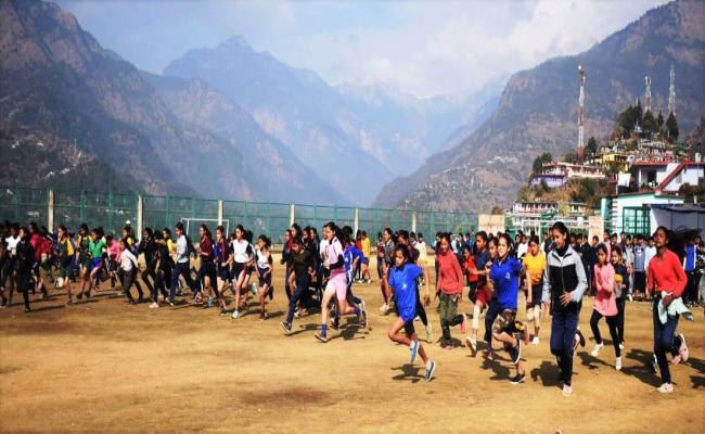 खेल विभाग ने किया क्राॅस कंट्री दौड का आयोजन