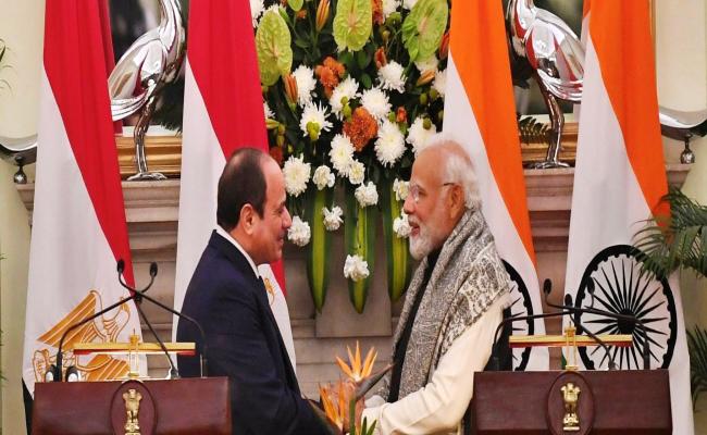 भारत-मिस्र द्विपक्षीय सहयोग रणनीतिक साझेदारी तक ले जाने के साथ पांच करार पर हस्ताक्षर