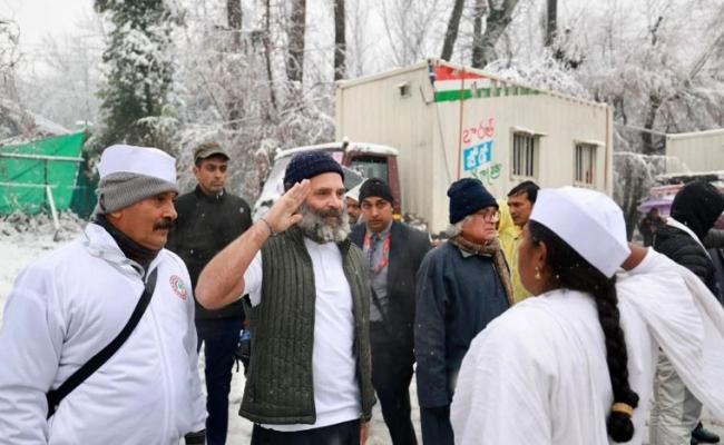 कांग्रेस की भारत जोड़ो यात्रा का समापन आज, शेर-ए-कश्मीर स्टेडियम में गिर रही बर्फ
