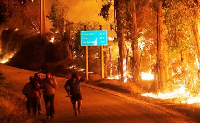 चिली के जंगलों में आग से अब तक 22 लोगों की जान गई