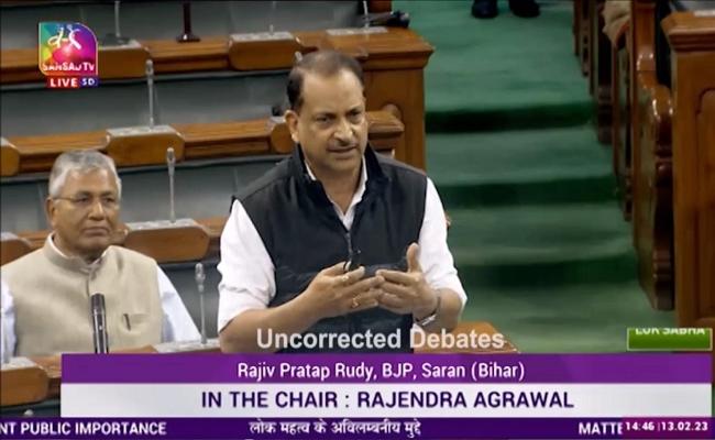 बिहार से पलायित कामगारों के हित में संसद में राजीव प्रताप रूडी ने उठाई आवाज