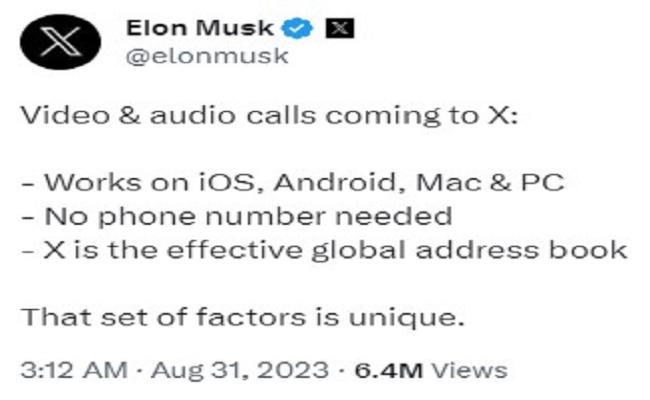 ट्विटर को एक्स बनाकर एक और सुविधा लाए मस्क, अब हो सकेगी ऑडियो-वीडियो कॉल