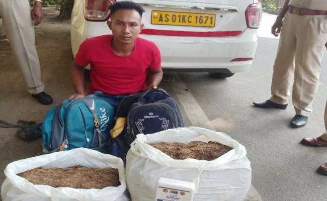 भारी मात्रा में गांजा समेत एक गिरफ्तार