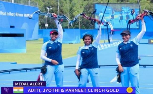एशियाई खेल: भारत ने तीरंदाजी कंपाउंड महिला टीम स्पर्धा में जीता स्वर्ण पदक