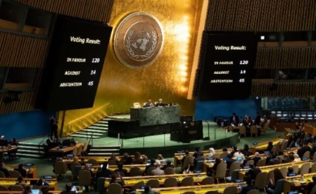 संयुक्त राष्ट्र महासभा में गाजा में युद्ध विराम का प्रस्ताव पारित