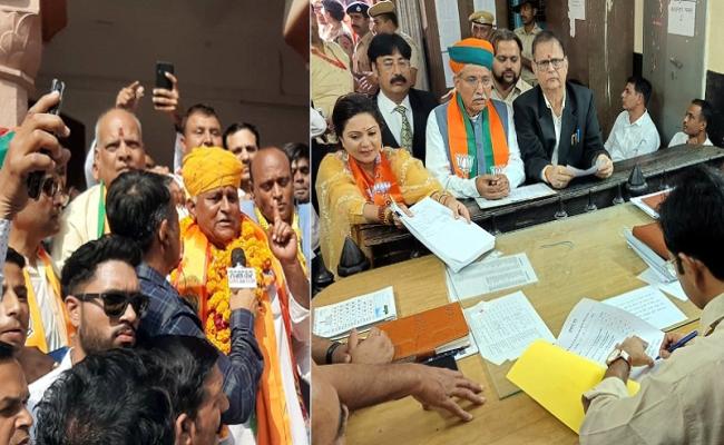 बीकानेर वेस्ट से कट्टर हिन्दूवादी नेता जेठानंद, ईस्ट से सिद्धीकुमारी का नामांकन दाखिल