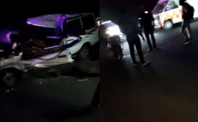 खंडवा: प्याज की उपज बेचकर लौट रहे किसानों का टवेरा वाहन आयशर से टकराया, दो की मौत, तीन घायल