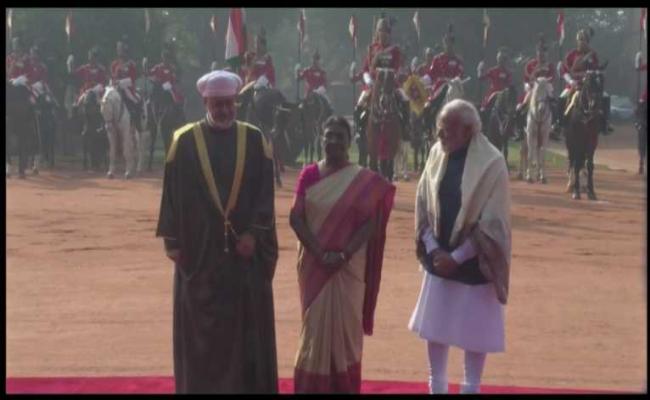 ओमान के सुल्तान का राष्ट्रपति भवन में औपचारिक स्वागत