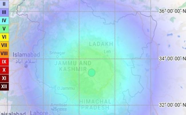 जम्मू-कश्मीर और लद्दाख में भूकंप के झटके, तीव्रता 5.5 मापी गई