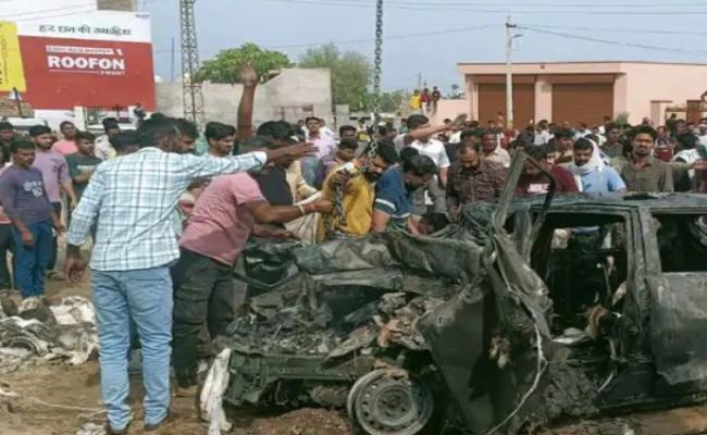 मेरठ के सात लोगों की राजस्थान में कार में जिंदा जलकर मौत
