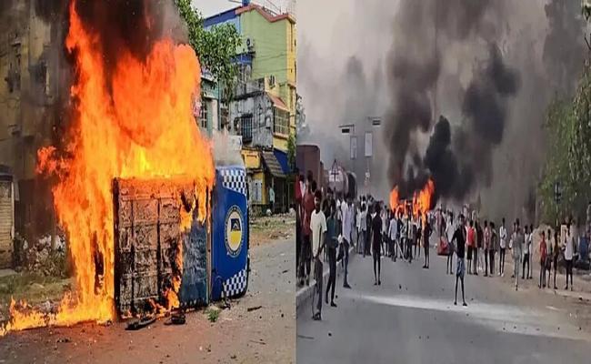 वक्फ अधिनियम के खिलाफ पश्चिम बंगाल के कई हिस्सों में हिंसक प्रदर्शन, दस पुलिसकर्मी घायल