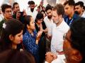 राहुल गांधी ने कानपुर में शुभम द्विवेदी के परिवार से की मुलाकात